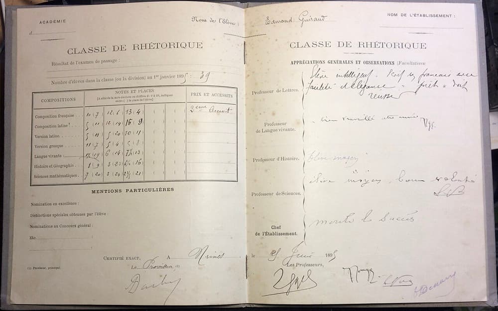 notas y calificaciones Francia